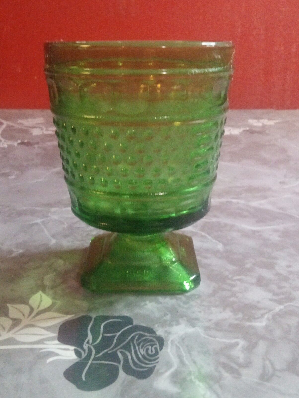Green Glass Vintage Cup