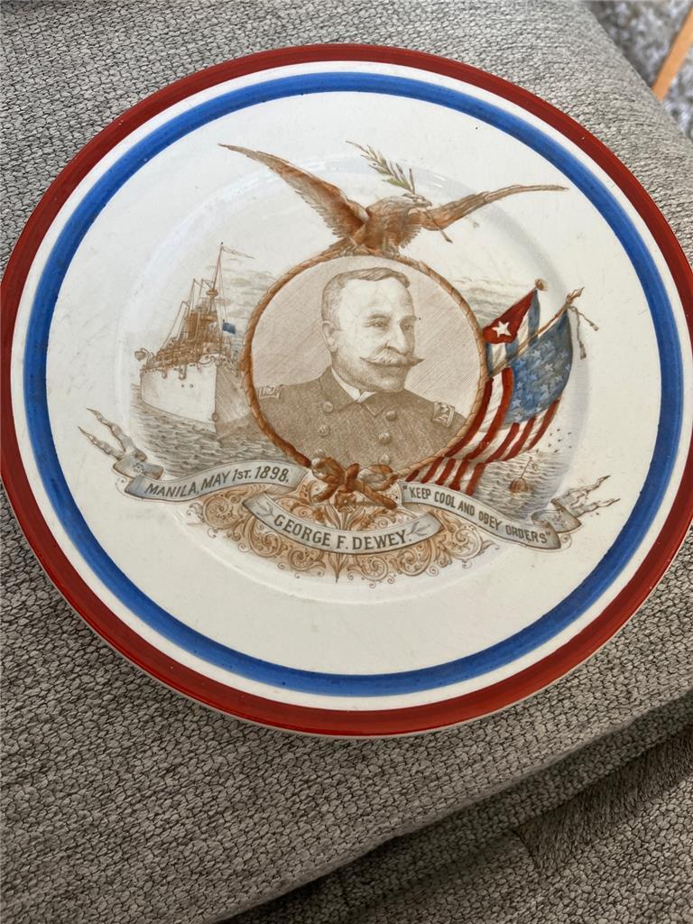 Spanish American War. Admiral Dewey Plate EBP Co. Very RARE.
