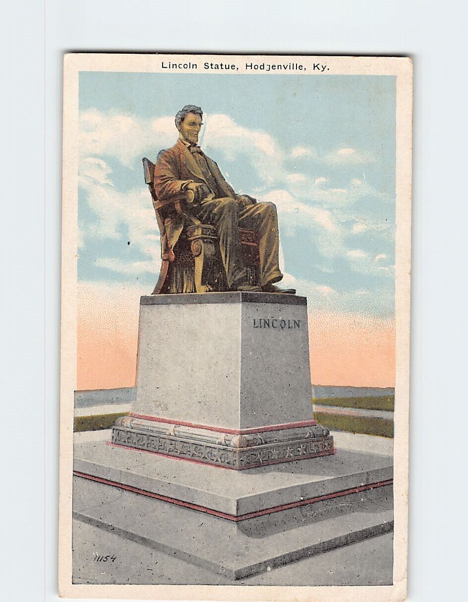 Postcard Lincoln Statue Hodgenville Kentucky USA