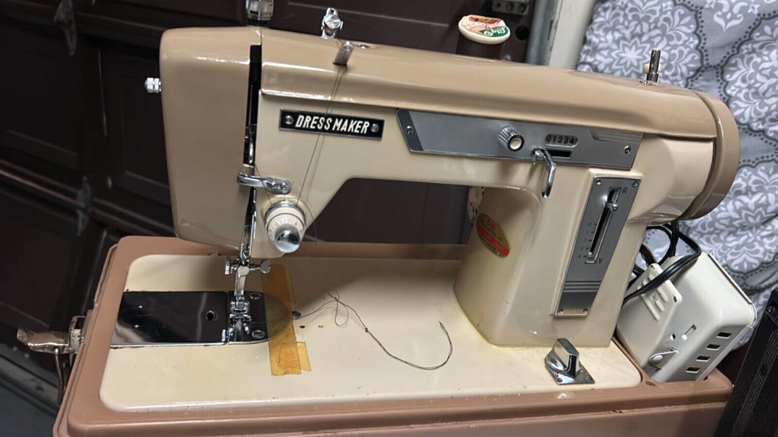 Brown vintage dressmaker sewing machine