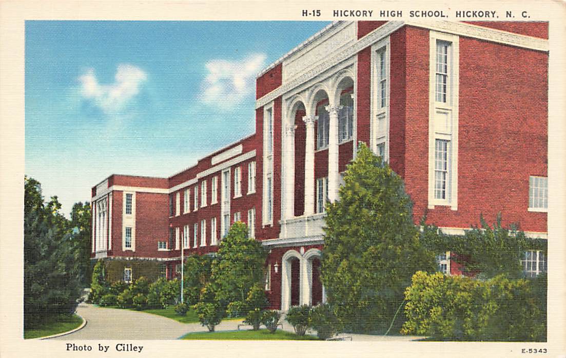 Vintage High School Hickory Linen  NC P513