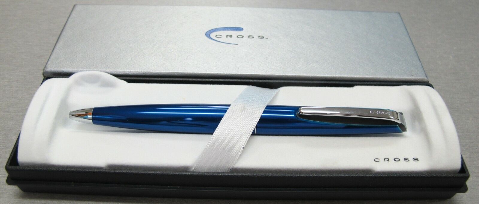 Cross  Ballpoint Pen Epic  Cobalt Blue & Silver Trim New In Box Made In Usa
