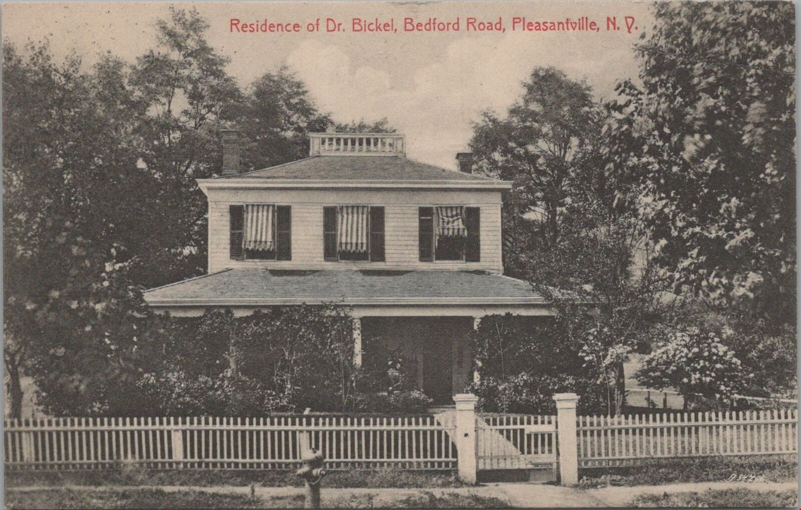 Postcard Residence of Dr Bickel Bedford Road Pleasantville NY 1910