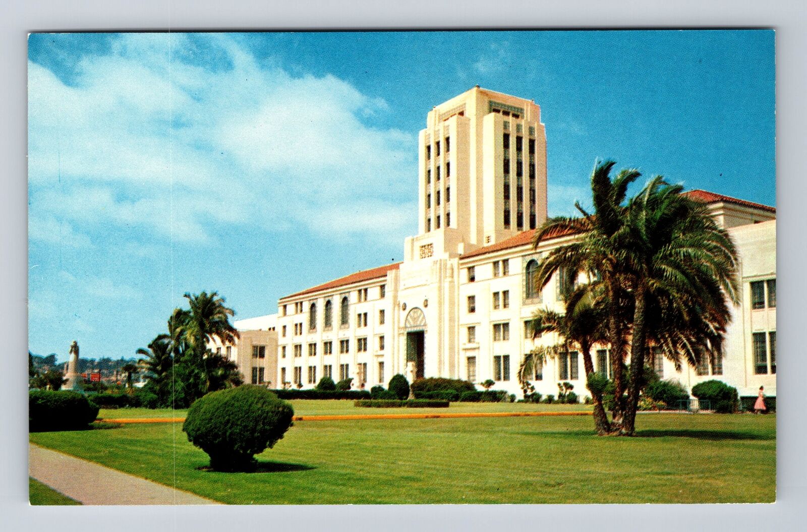 San Diego CA-California, San Diego City County Admin Building Vintage Postcard