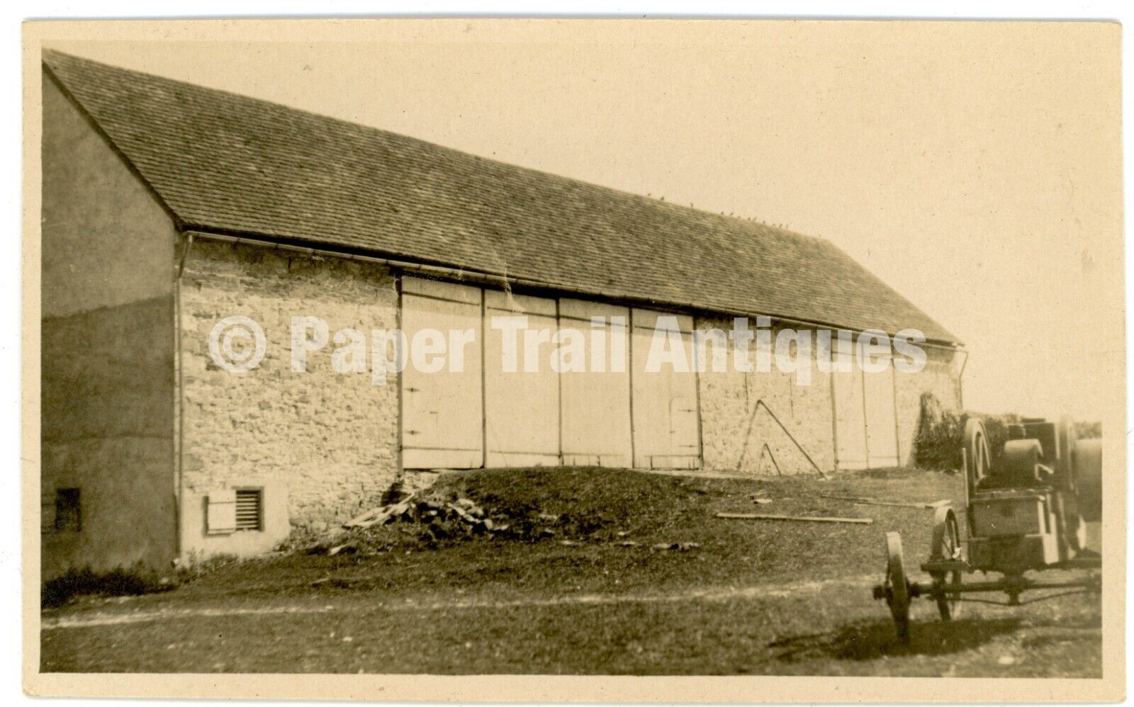 RPPC of a Late 19th/Early 20th Century Farm, Barn Facade