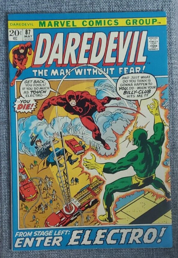 Daredevil #87 Fine+ 6.5 Electro Black Widow Gene Colan Art 1972