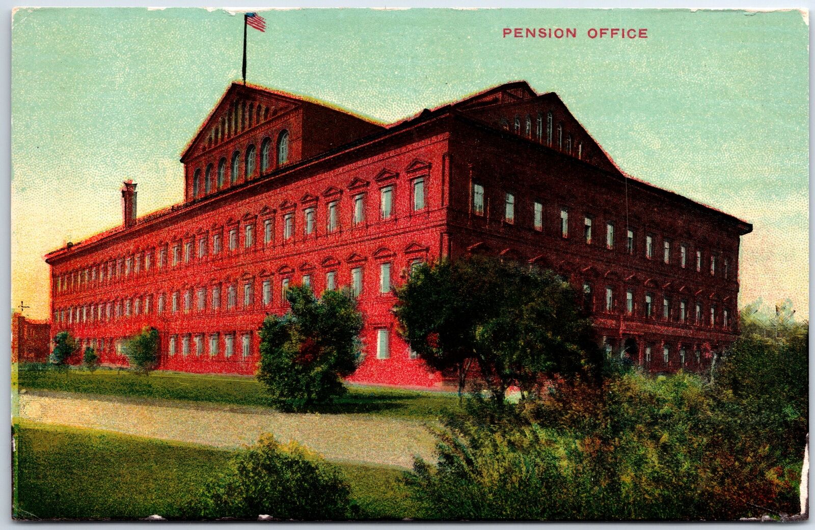 VINTAGE POSTCARD THE (FORMER) PENSION OFFICE & VA BUILDING WASHINGTON DC c. 1910