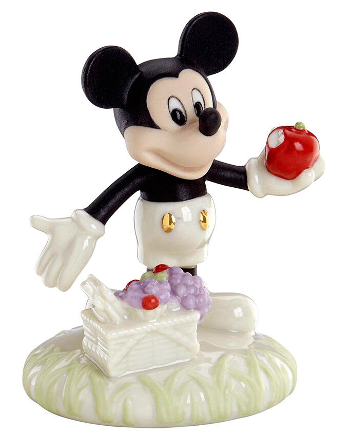 Lenox Disney Mickey Mouse Picnic Holding Apple Figurine 3.5\