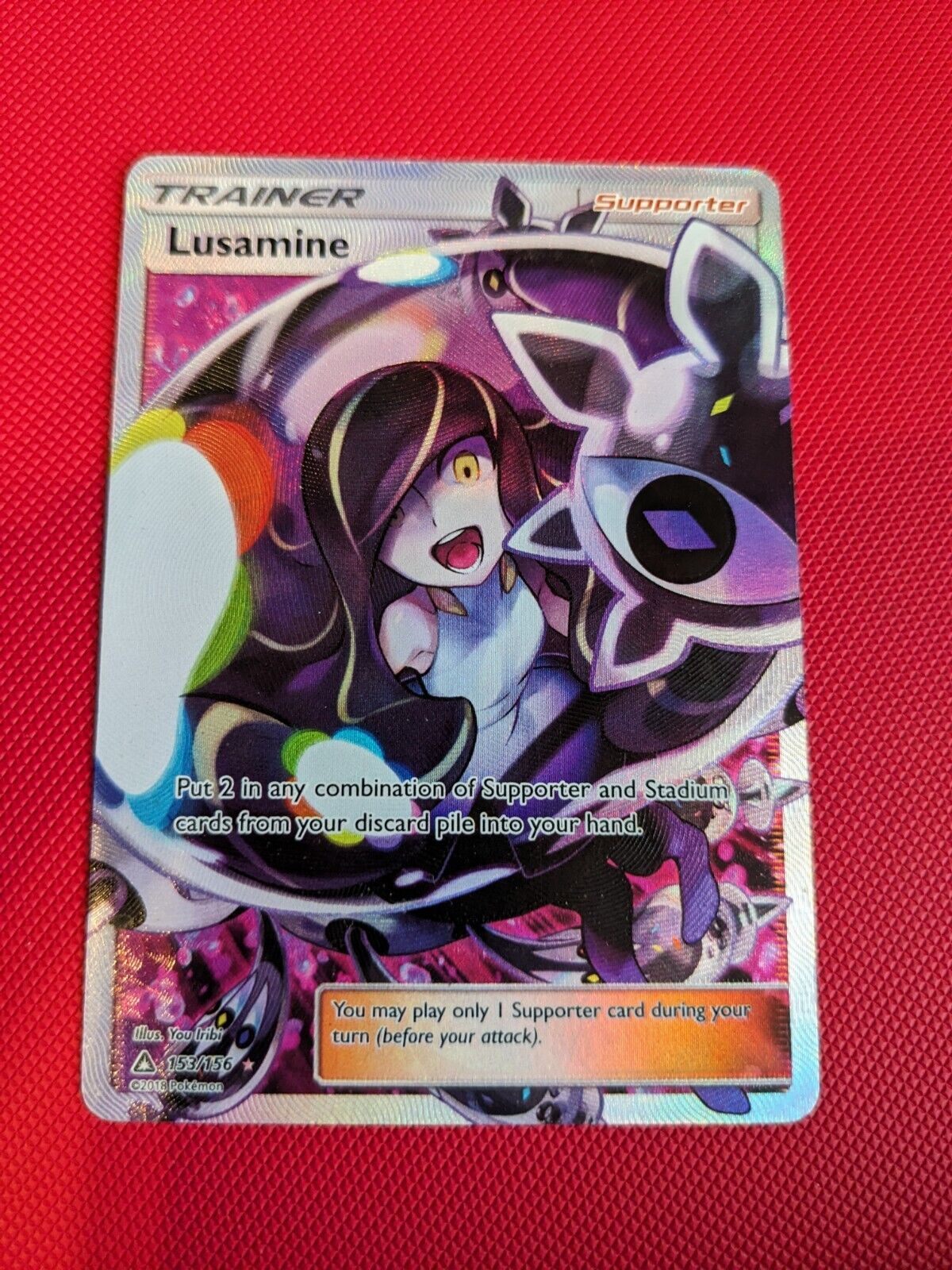 Pokémon TCG Lusamine Ultra Prism 153/156 Holo Full Art Ultra Rare