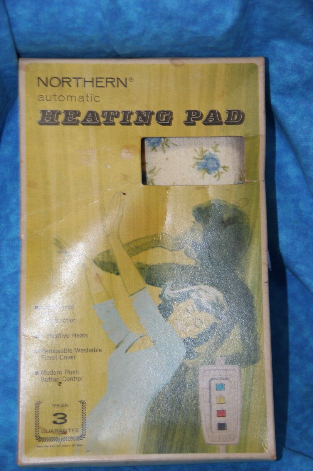 Vintage Northern Automatic Floral  Heating Pad ~Model #  2 Ho117~ 3 Settings