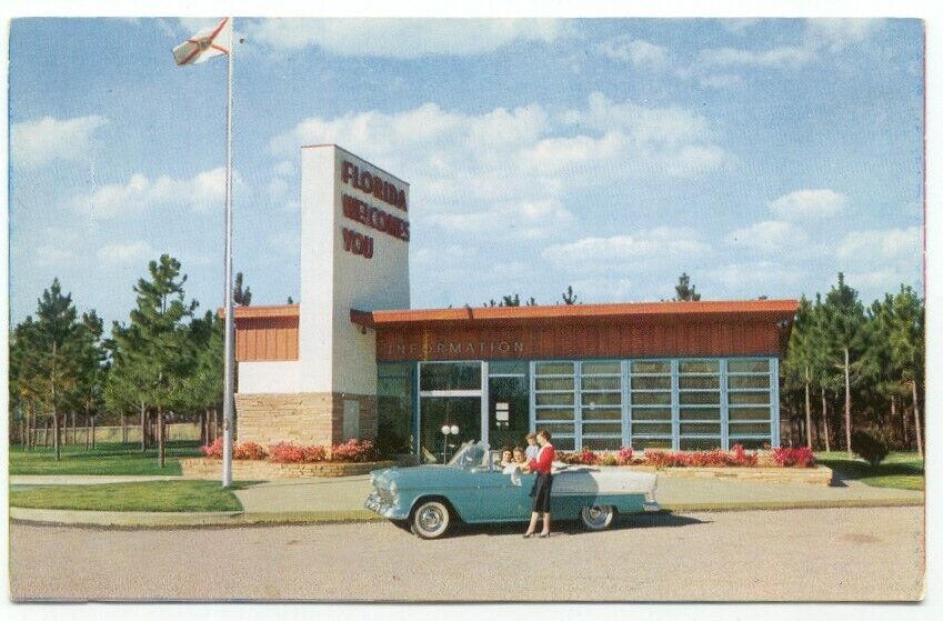 Florida Roadside Welcome Center Vintage Postcard