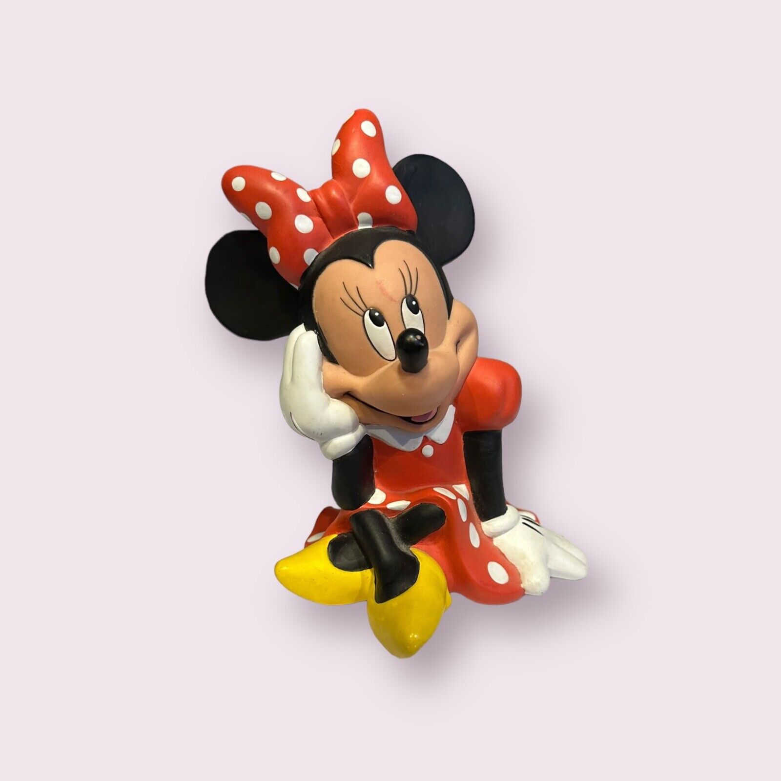 Minnie Mouse Rubber Piggy Bank 7” Vintage Walt Disney World Coin Collector