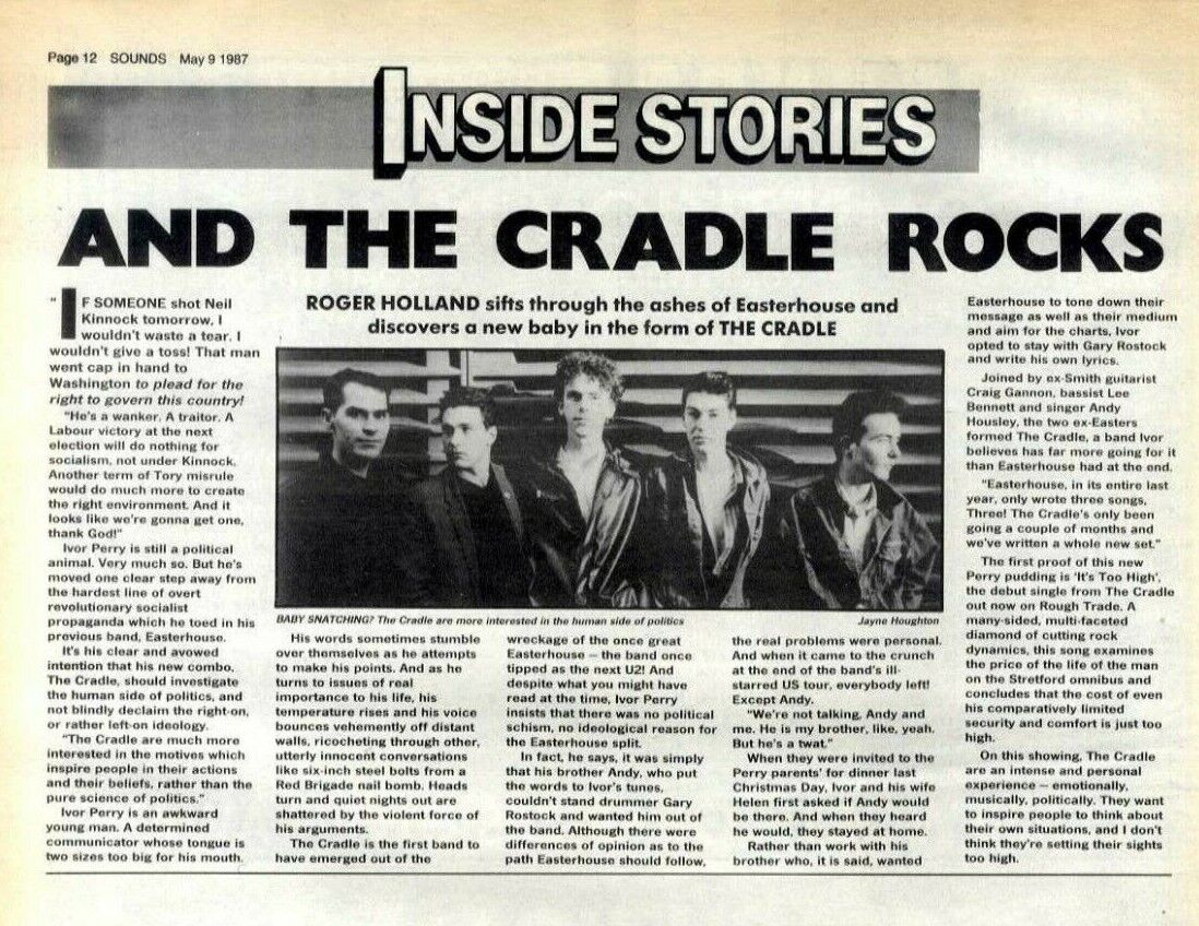 9/5/87PT12 Article & Picture. The Cradle