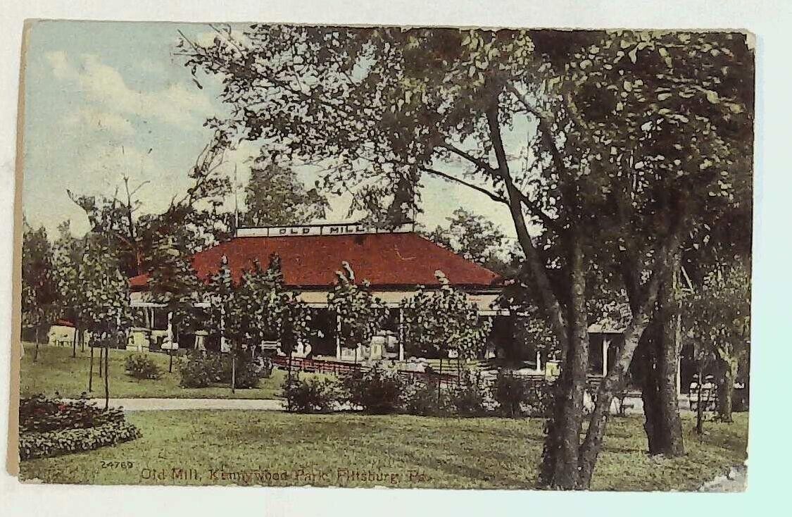 Old Mill Kennywood Park Pittsburgh 1915 Pennsylvania PA Postcard vintage B6