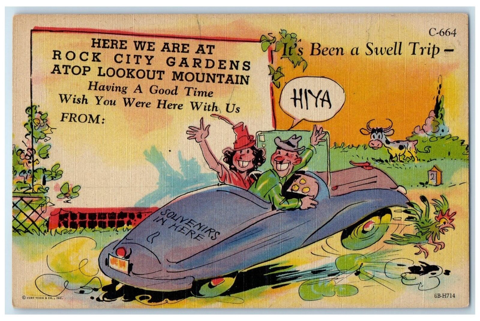 1947 Here We Are At Rock City Gardens Chattanooga Tennessee TN Posted Postcard