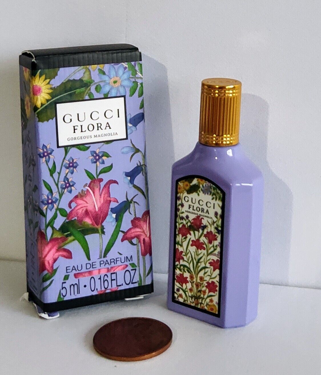 GUCCI Flora Gorgeous MAGNOLIA Splash EDP MINI bottle 0.16 oz 5ml NEW IN BOX read