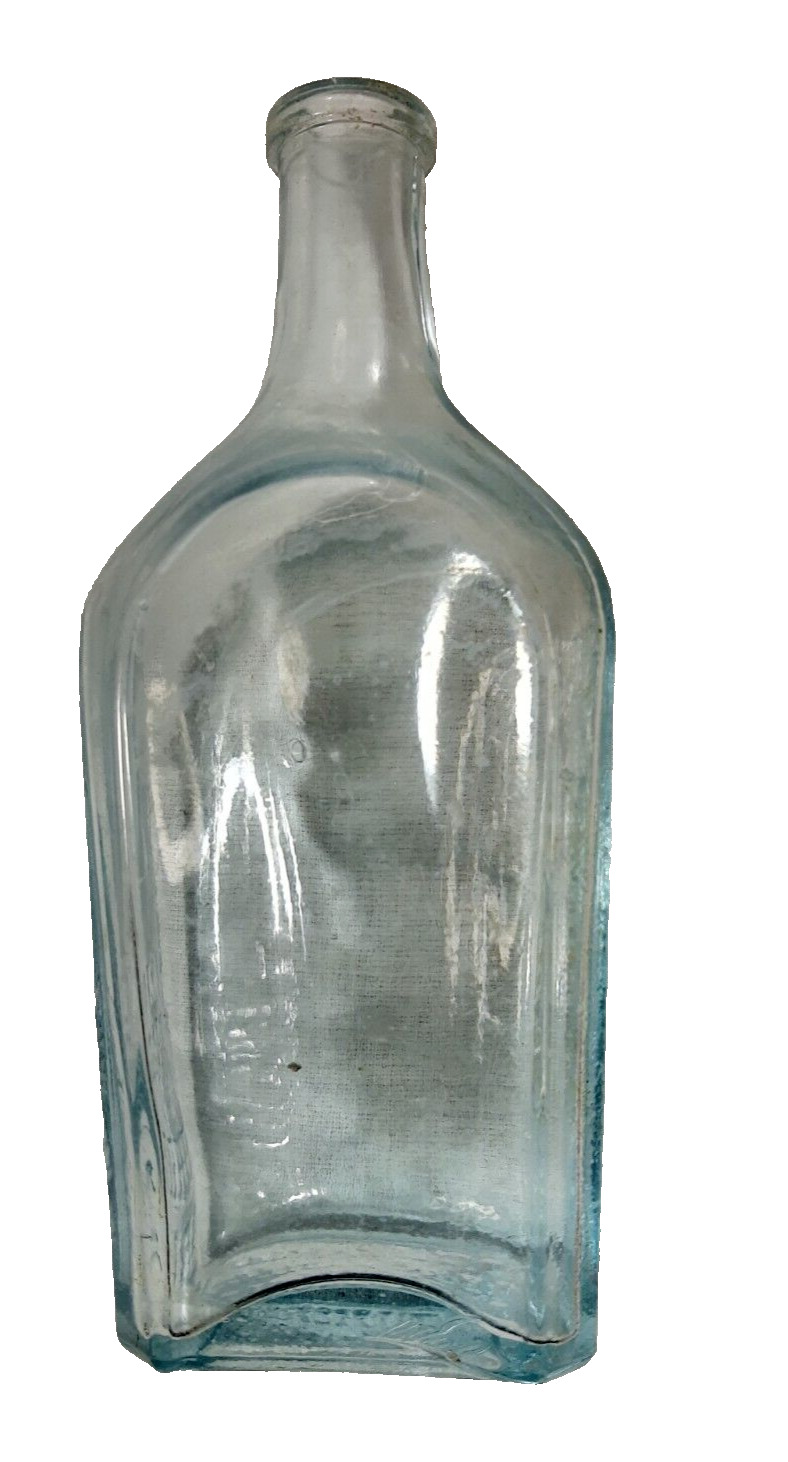 Aqua Blue Glass Bottle Ed Pinaud Paris Perfume Tonic Empty Embossed VTG 6\