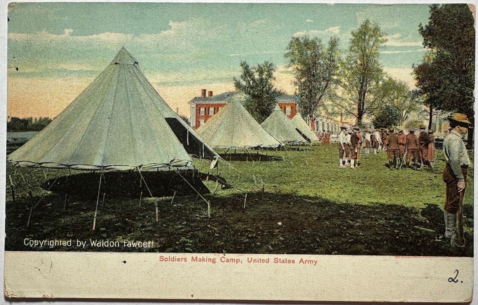 US Army Camp Site Soldiers Army Life Postcard c1900s