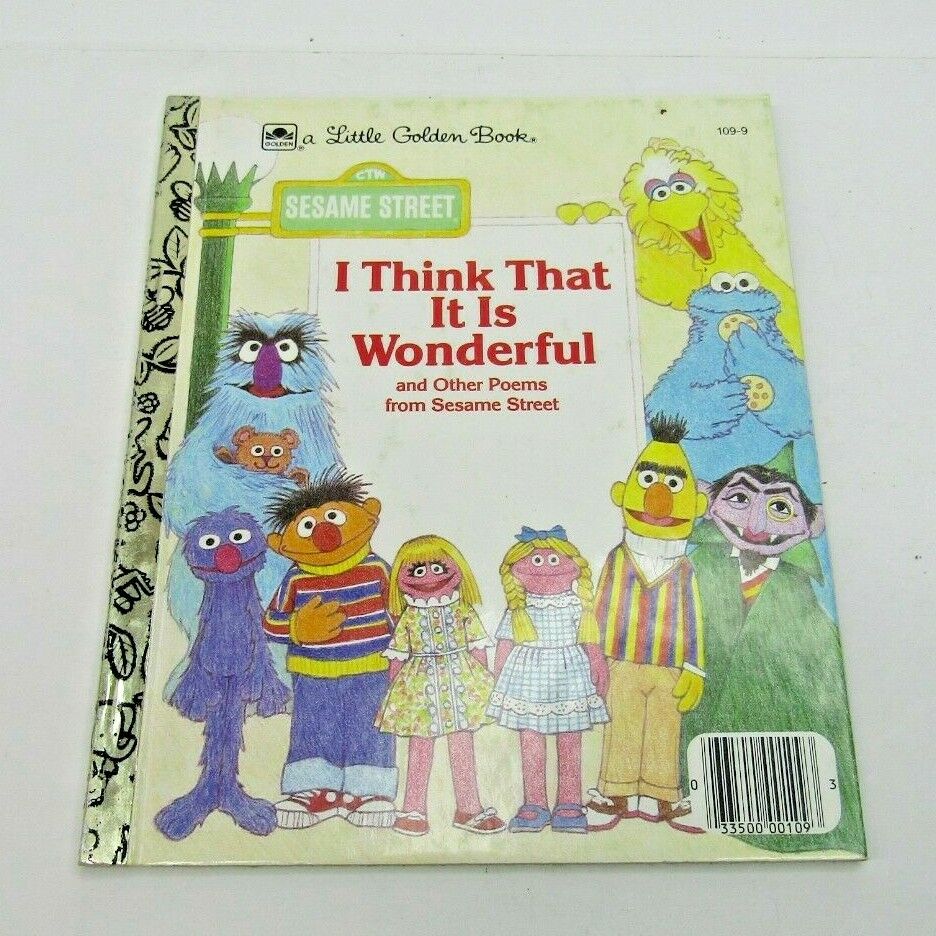 VTG Little Golden Book Sesame Street I Think That Is Wonderful #109-9 1984