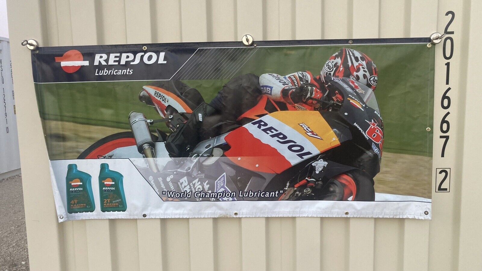 Nicky Hayden 69 Honda RC51 Repsol Racing heavy vinyl banner MotoGP AMA Superbike