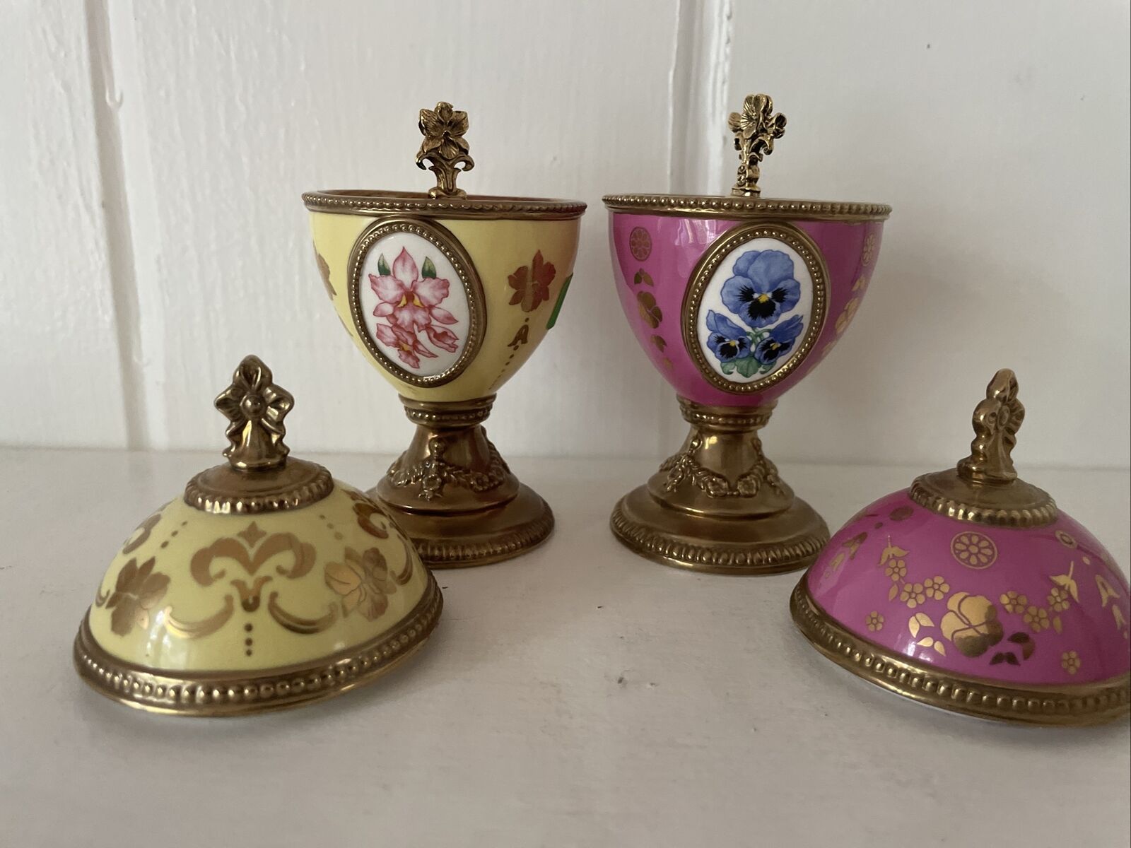Set Of House Of Faberge Eggs Franklin Mint Beautiful