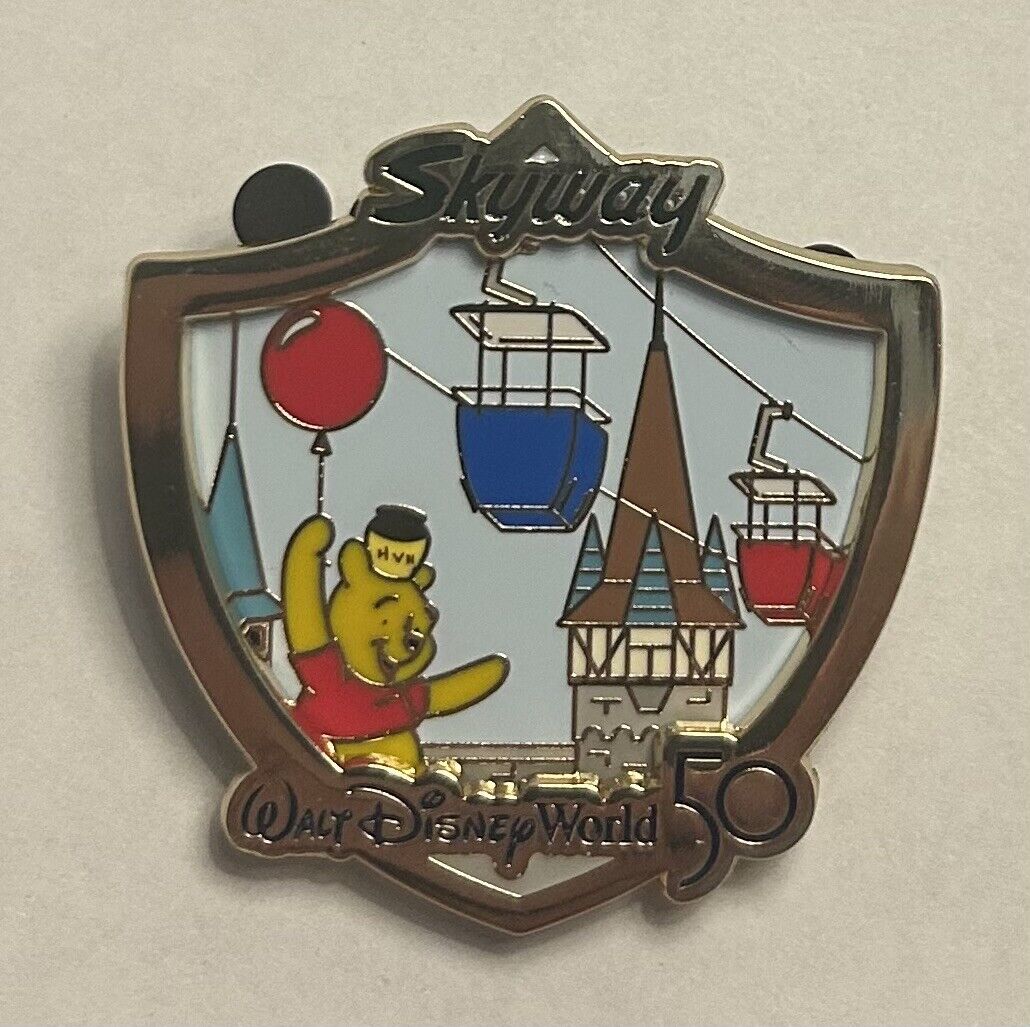 Disney World - 50th Anniversary Gold LE2000 Pin - Skyway Winnie the Pooh