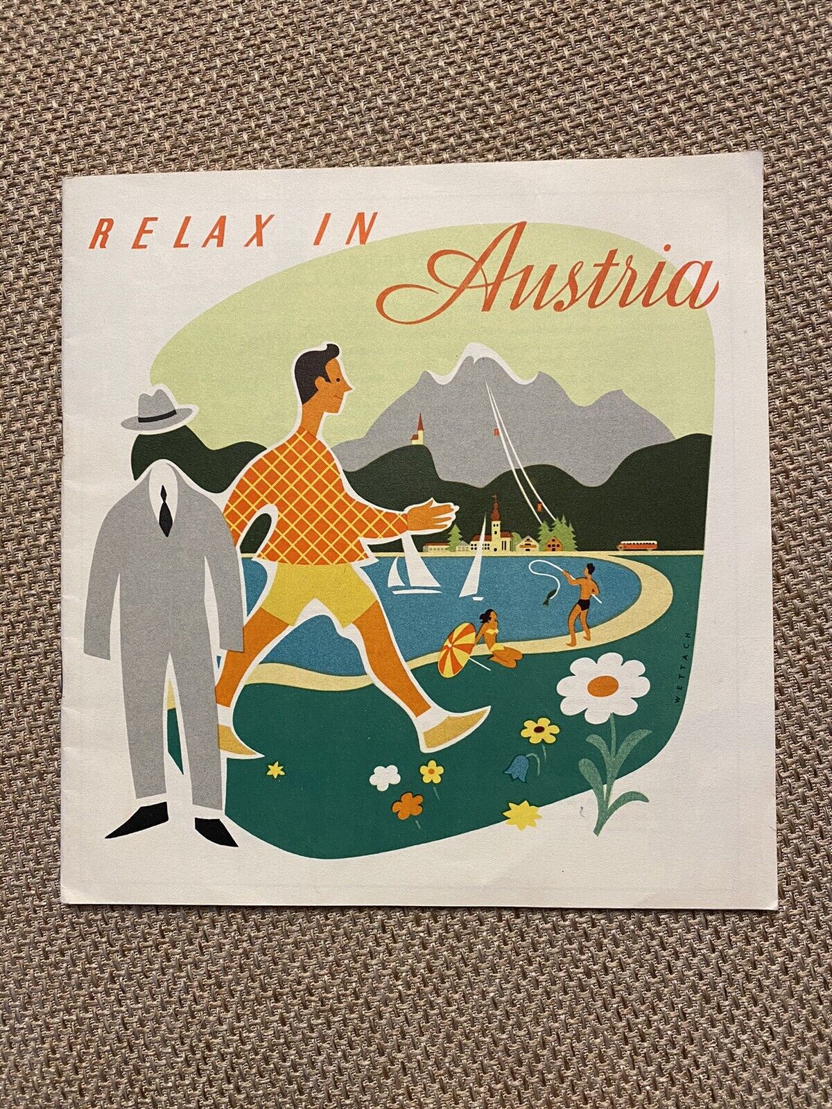 Vintage Travel Guide RELAX IN AUSTRIA Illustrations 1950s TOURISM Map Outdoors