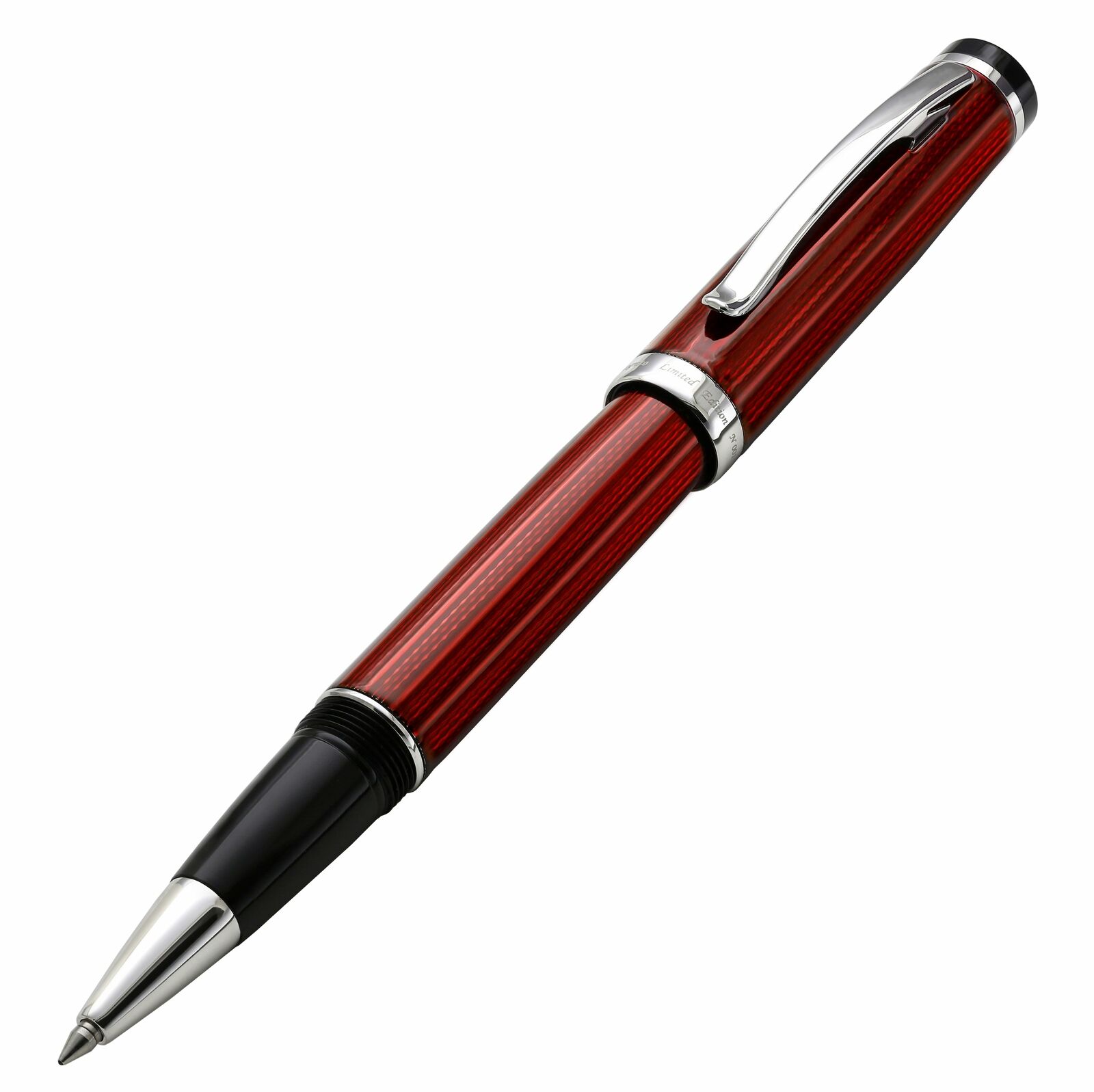 Xezo Handcrafted Incognito Burgundy Rollerball Pen. Platinum Pl, Serialized & LE