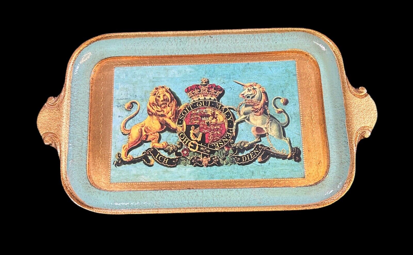 ROYAL COLLECTION BUCKINGHAM PALACE TRAY HOMI SOIT QUI MALY PENSE ICH DIEN