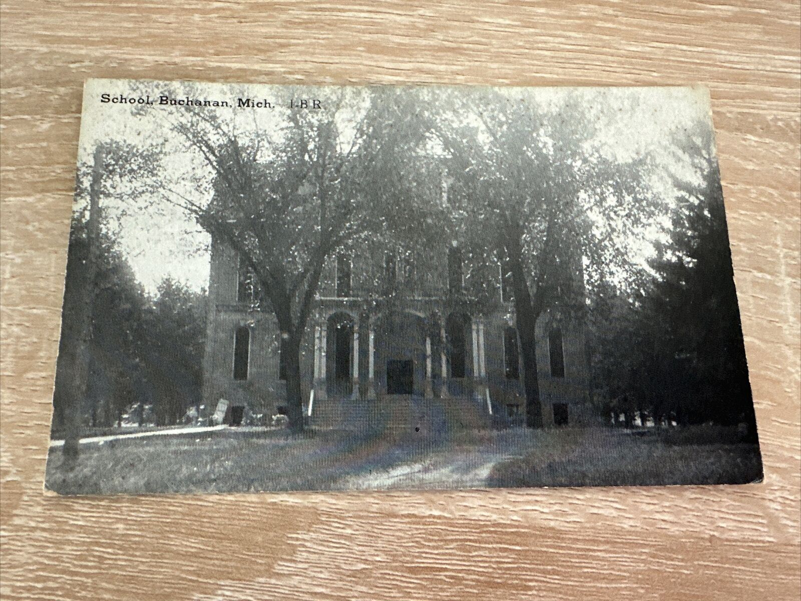 Postcard High School Buchanan Michigan IBR Front View Vintage 1914