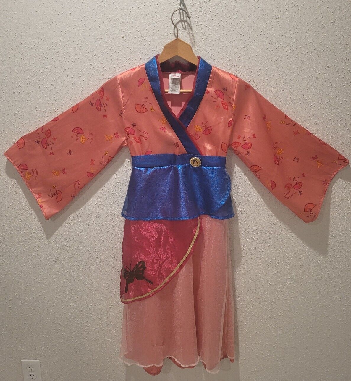 The Disney Store 7-8 Girls Mulan Dress Gown Kimono Costume Rare Princess