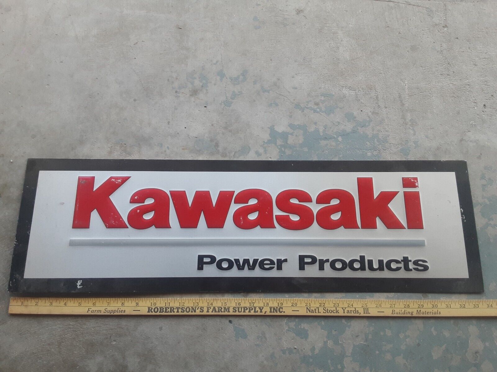 Vintage Kawasaki Power Products Motorcycle-ATV-Tin Sign  34 X 10