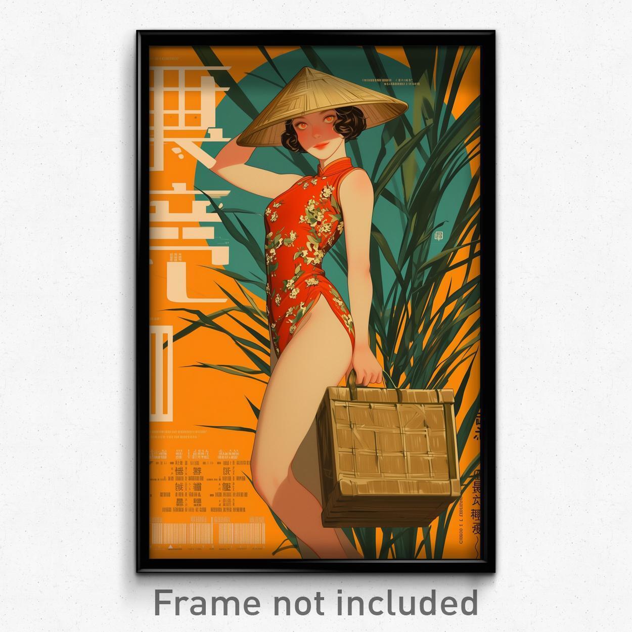 Vietnamese Movie Poster - Girl Feeling Hatred, Classic Orange Leotard (Print)