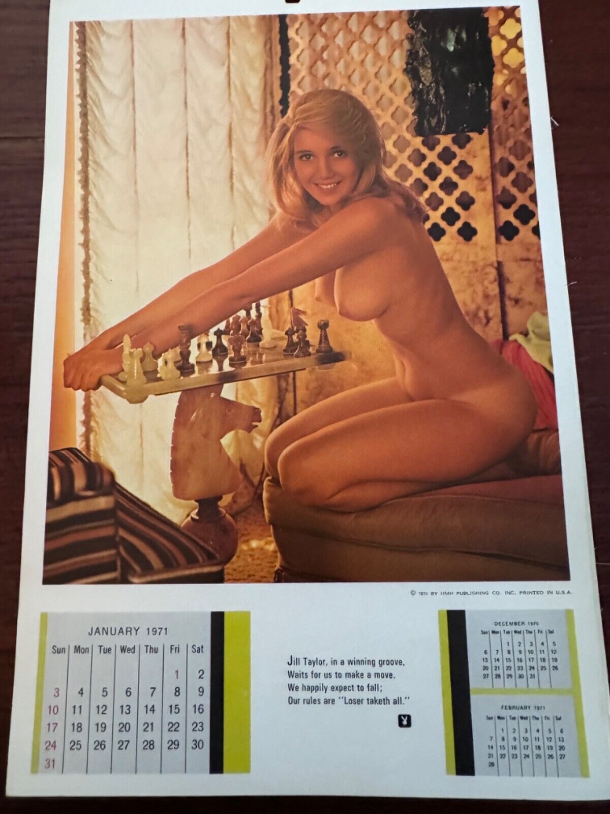 1971 Playboy Playmate Large Calendar