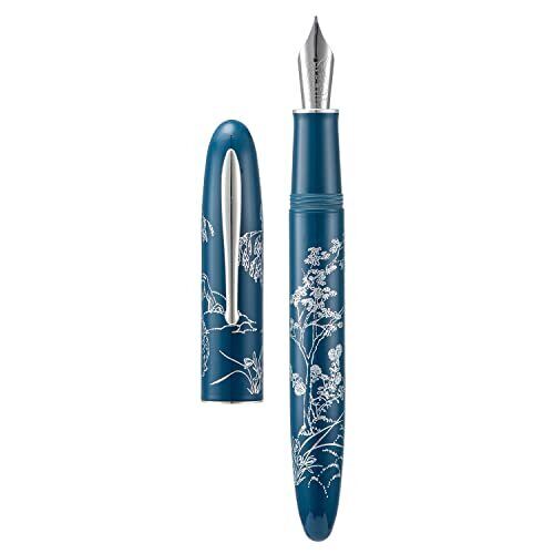 HONG DIAN Hongdian N23 Blue Rabbit Fountain Pen Iridium Extra Fine Nib Silver...