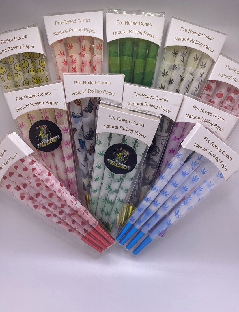 Bundle Pre Rolled 12Packs Of Designed Cones - Pre Rolled Rolling Paper (96cones)