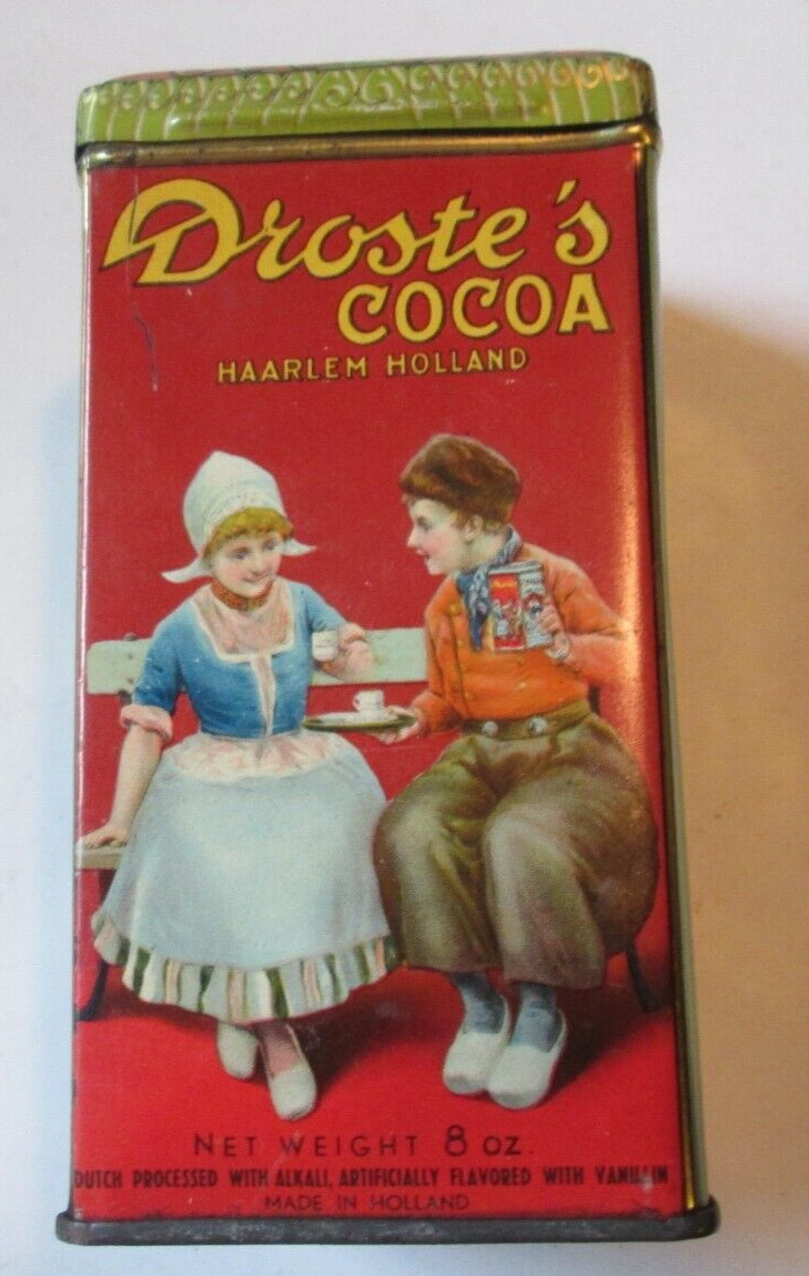 Droste\'s Dutch Process Cocoa 8 oz Tin Haarlem Holland CHOCOLADEFABRIEKEN N.V.