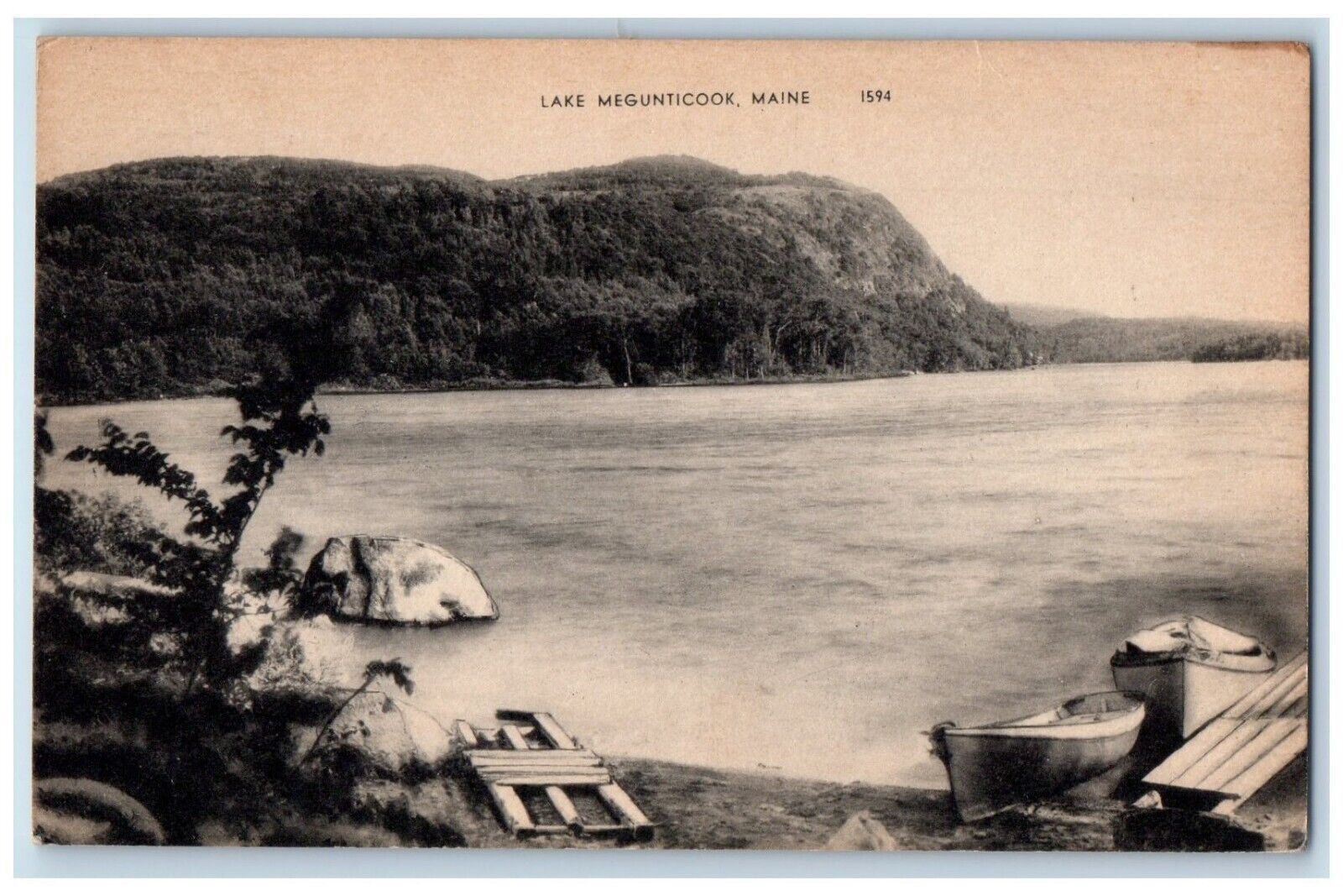 c1910's View Of Lake Boats Magunticook Maine ME Unposted Antique Postcard