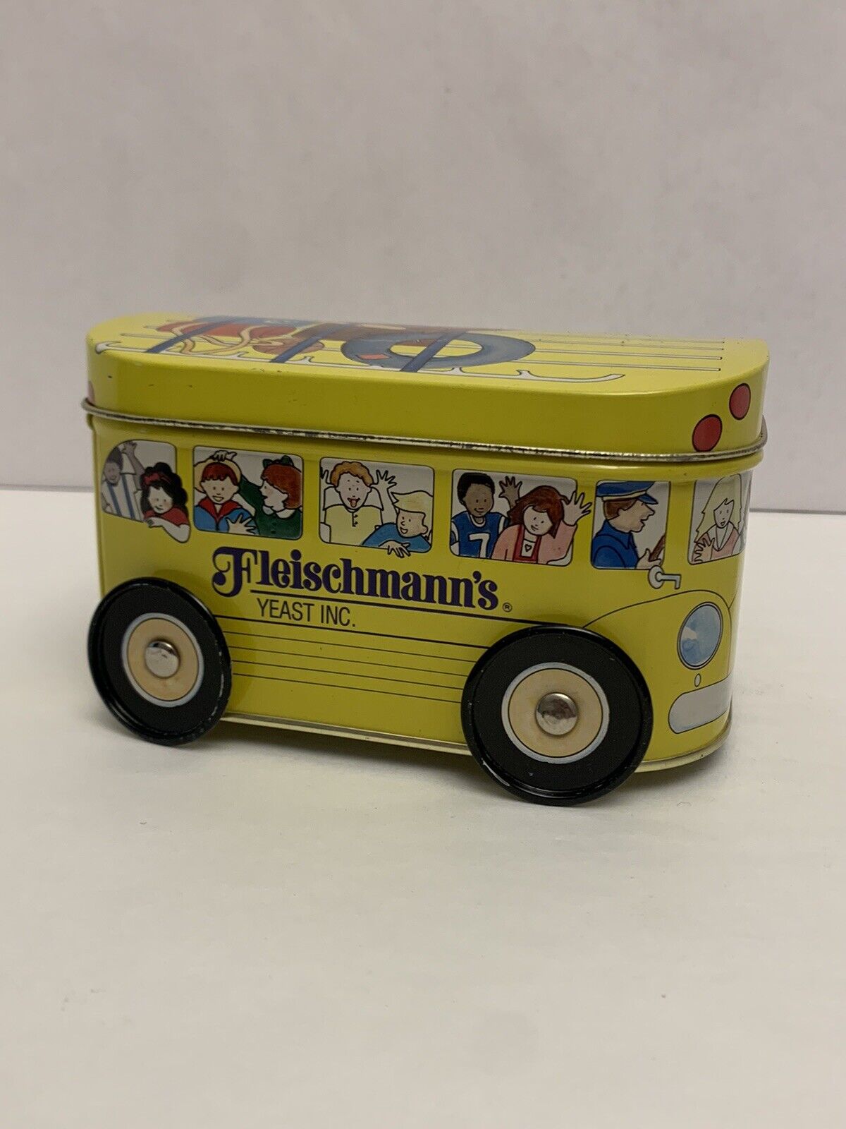 Vintage Fleischmann\'s Yeast Advertising Tin School Bus Retro