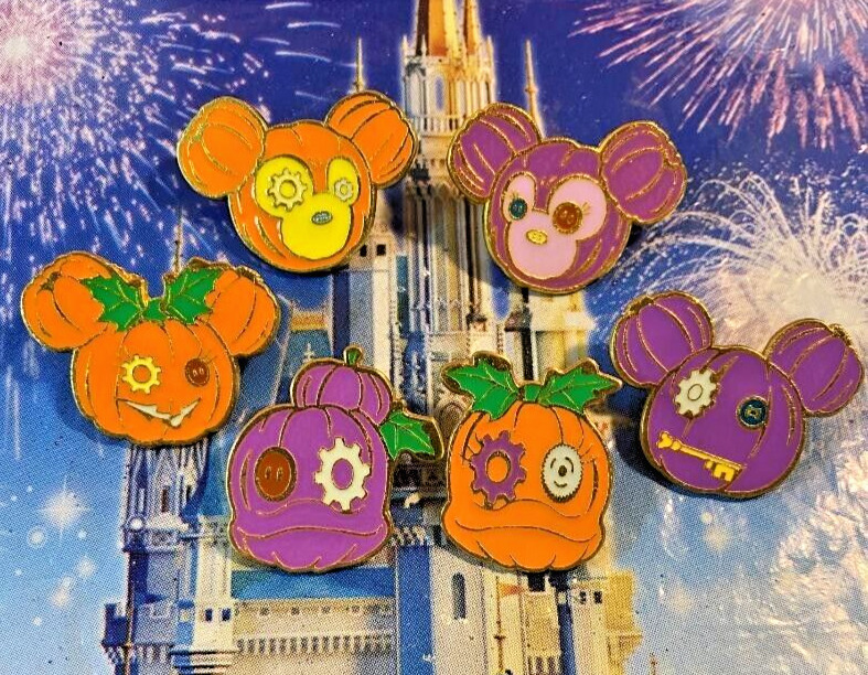🎃 2018 Halloween Steampunk Mickey and Friends Pumpkin Pin Set Disney Pins HKDL
