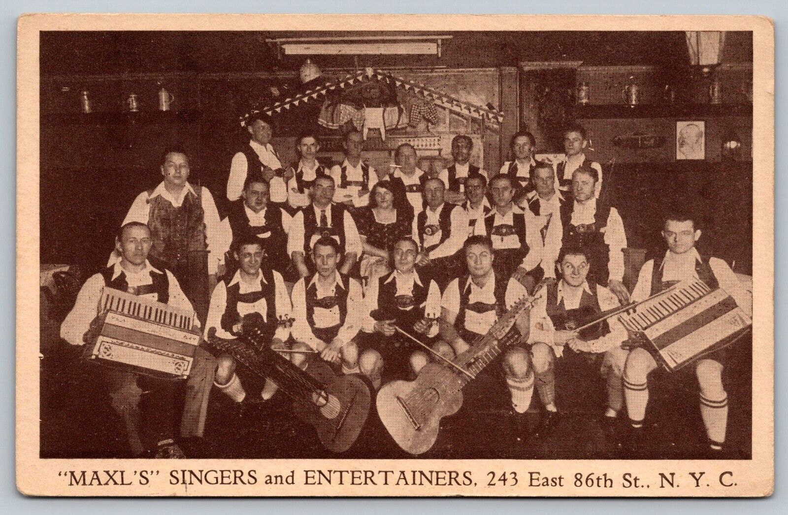 Maxls Singers Entertainers NYC Postcard - C13