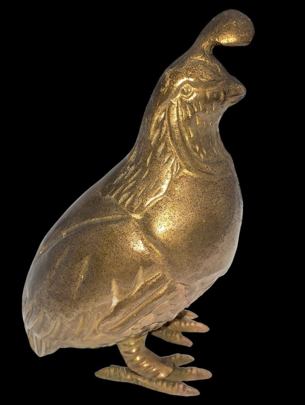 Solid Brass Quail Bird Decorative Tabletop Figurine Display VTG
