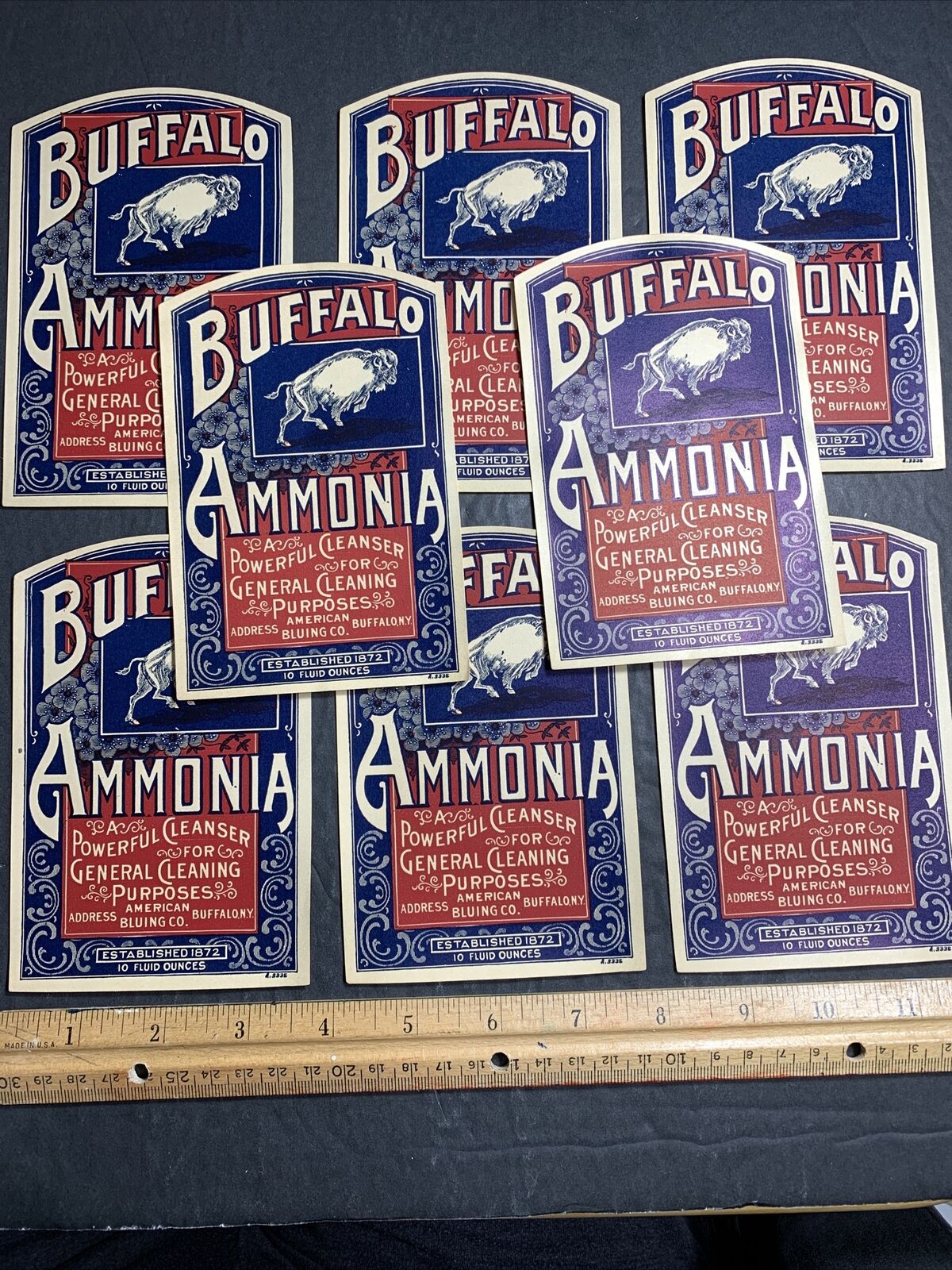 Lot Of 8 Labels Vintage Buffalo Ammonia Buffalo New York Super Graphics C 1920