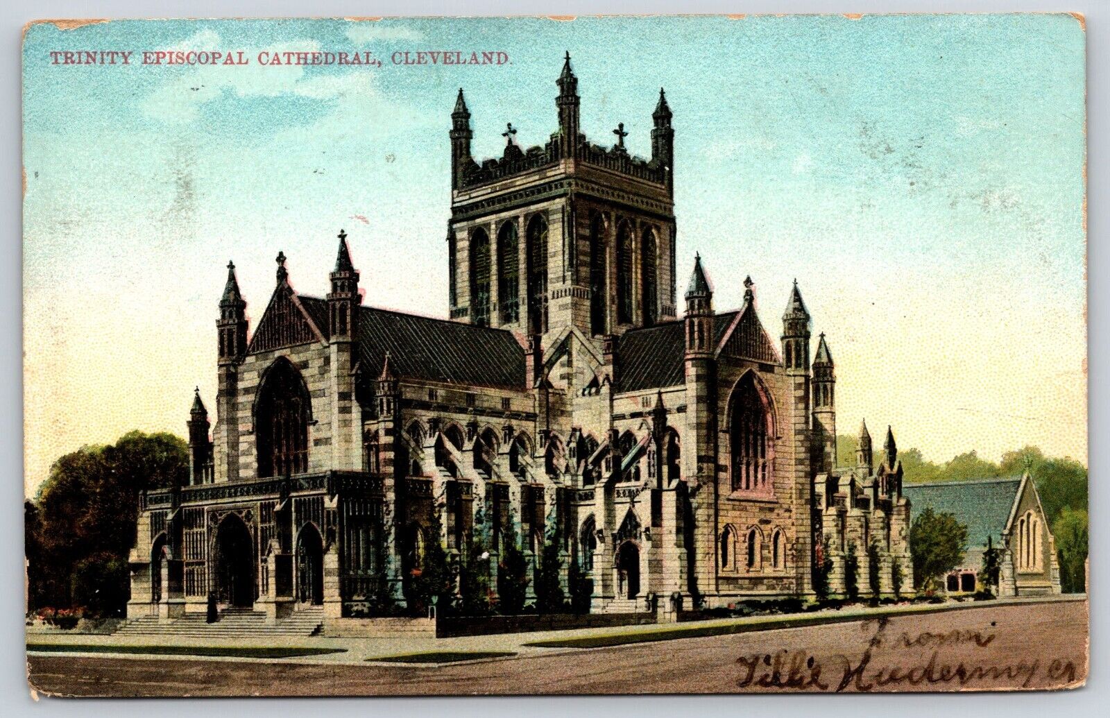 Cleveland, Ohio Trinity Episcopal Cathedral Church Antique Vintage 1907 Postcard