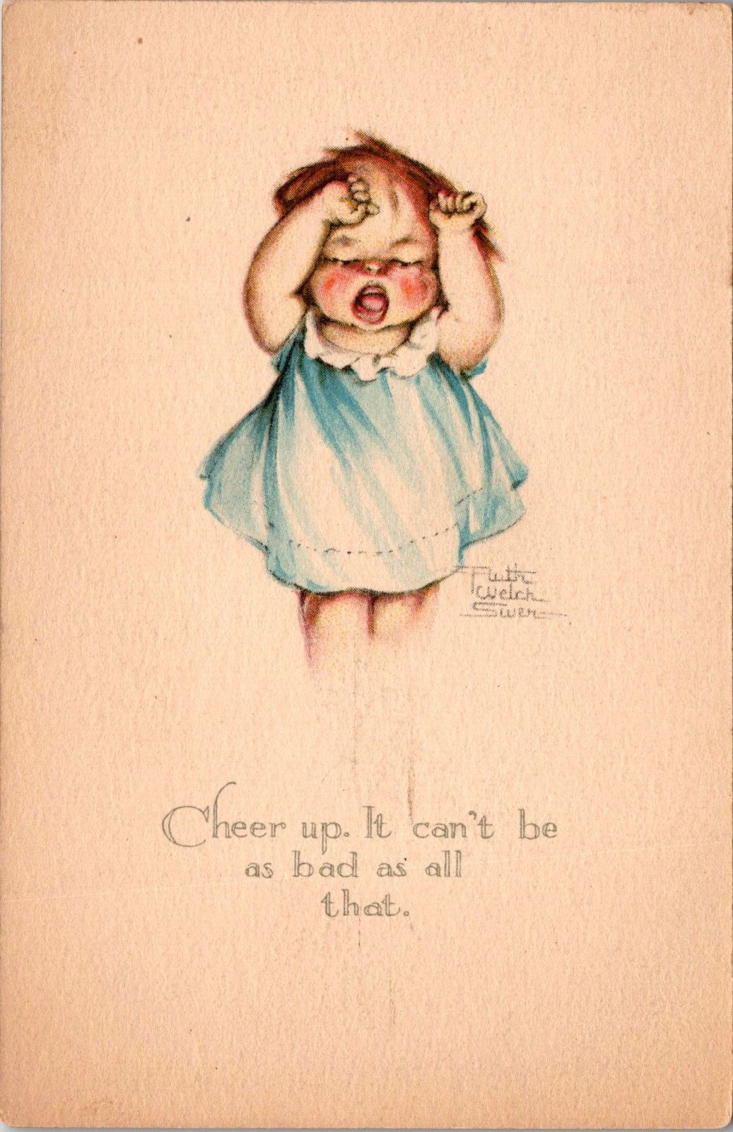 Postcard Ruth Welch Silver Cheer Up 1927 Art Signed Card Antique