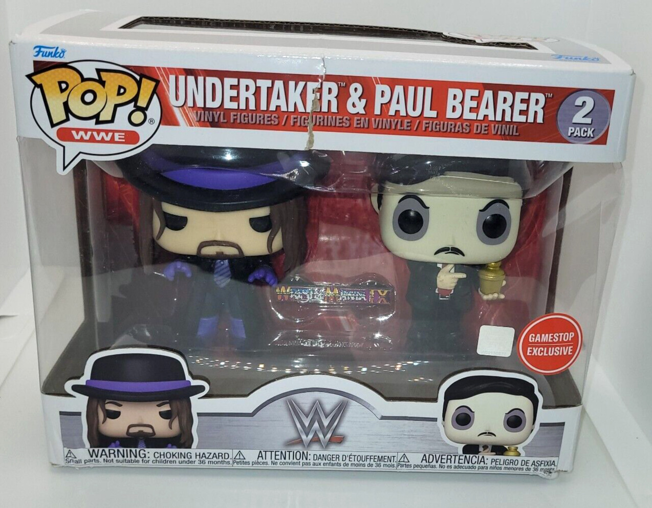 WWE Undertaker & Paul Bearer Funko POP WWE 2-Pack Gamestop Exclusive Box Damage