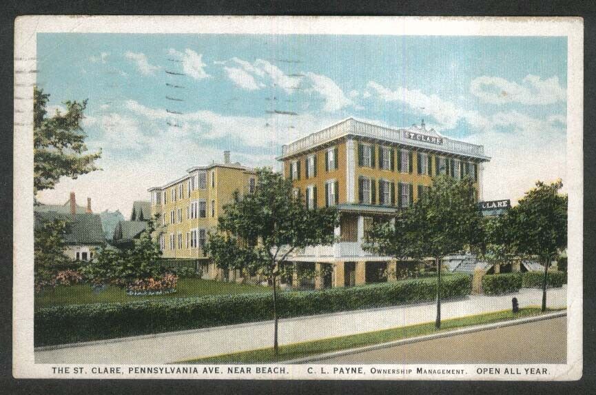 The St Clare Pennsylvania Ave Atlantic City NJ postcard 1926 C L Payne