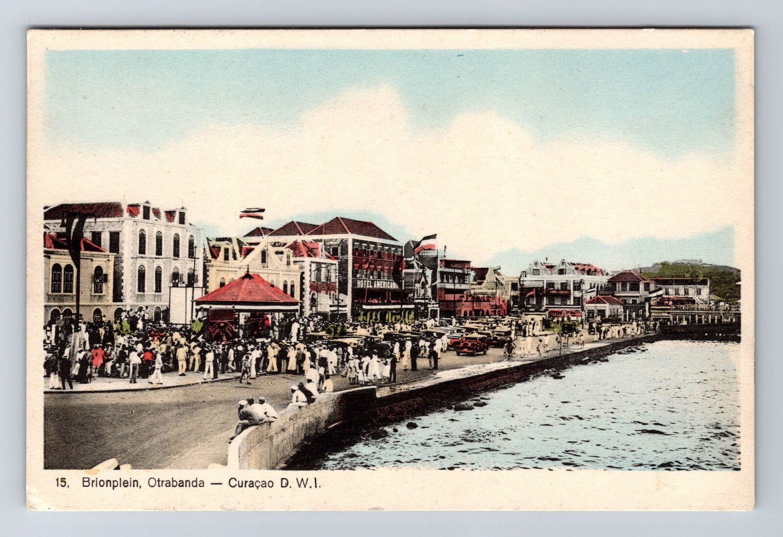 Curacao DWI, Dutch West Indies, Brionplein Otrabanda, Vintage Postcard