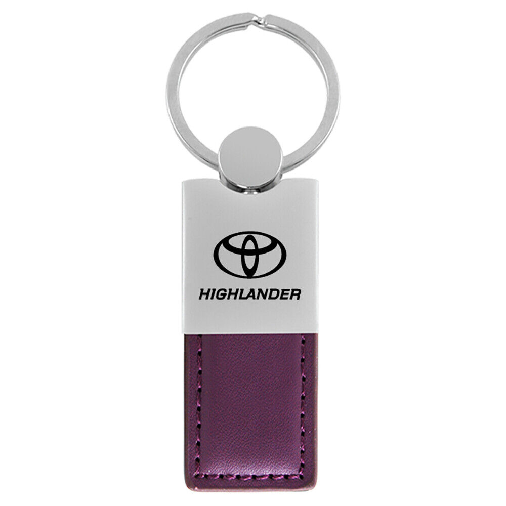 Toyota Highlander Keychain & Keyring - Duo Premium Purple Leather & Metal Fob