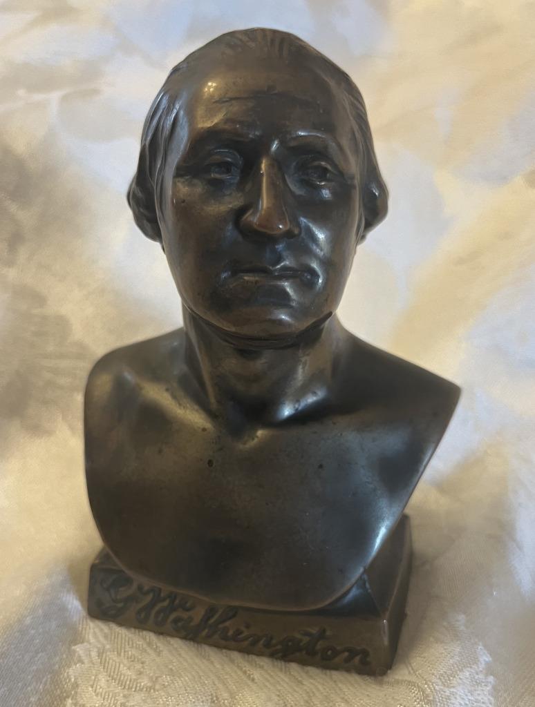 Vintage George Washington Houdon Bronze bust at Mt Vernon XLNT